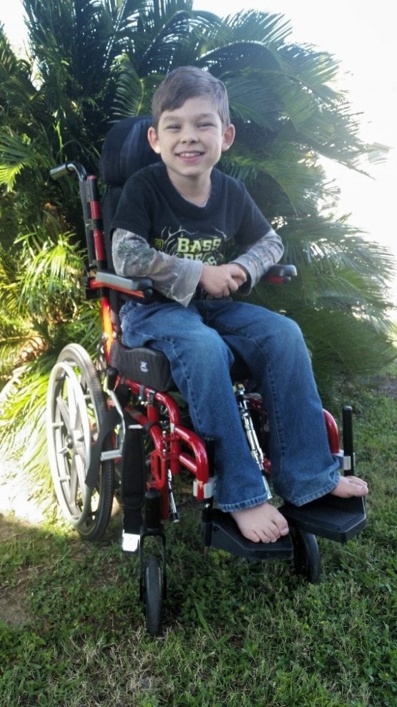 Ethan, Project MEND client, received a specialized wheelchair through our Project MEND KIDS program