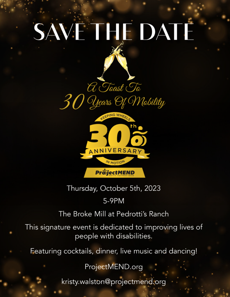 Save The Date : A Toast to 30 Years of Mobility Gala. 